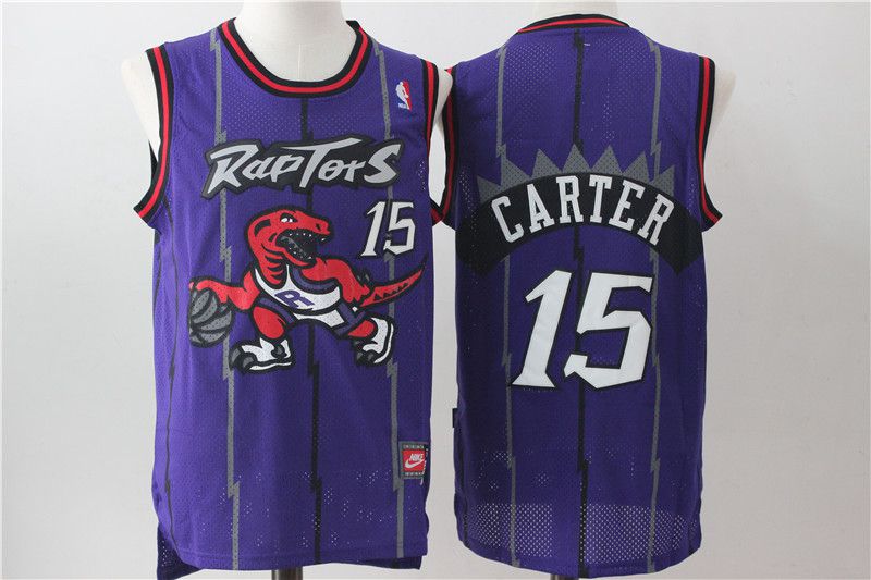 Men Toronto Raptors 15 Carter Purple NBA Jerseys